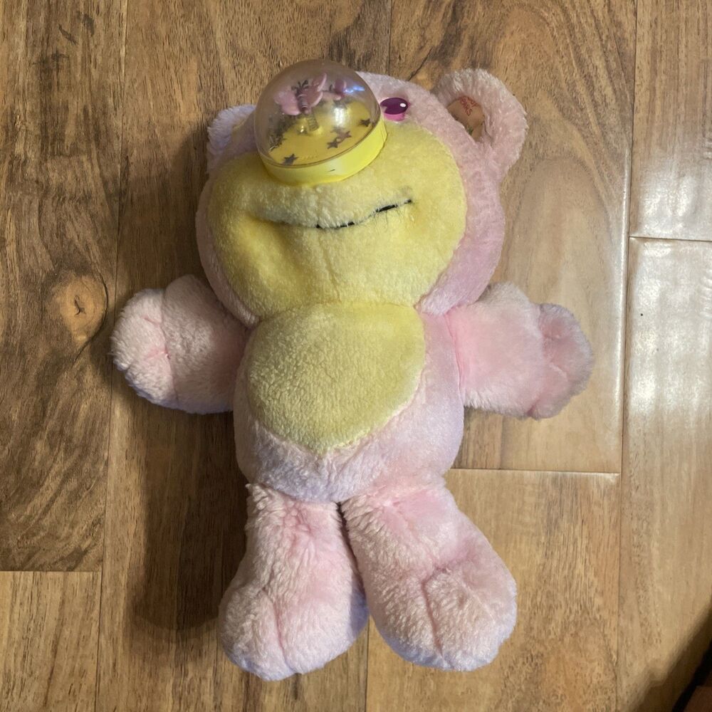 Vintage Playskool 11" Nosy Bear FlyBye Pink & Yellow Butterfly Nose 1987